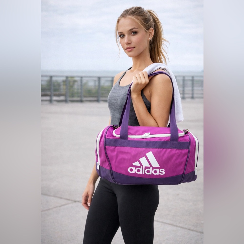 ADIDAS Women’s Two-Tone Purple Defender II Medium Duffel Bag